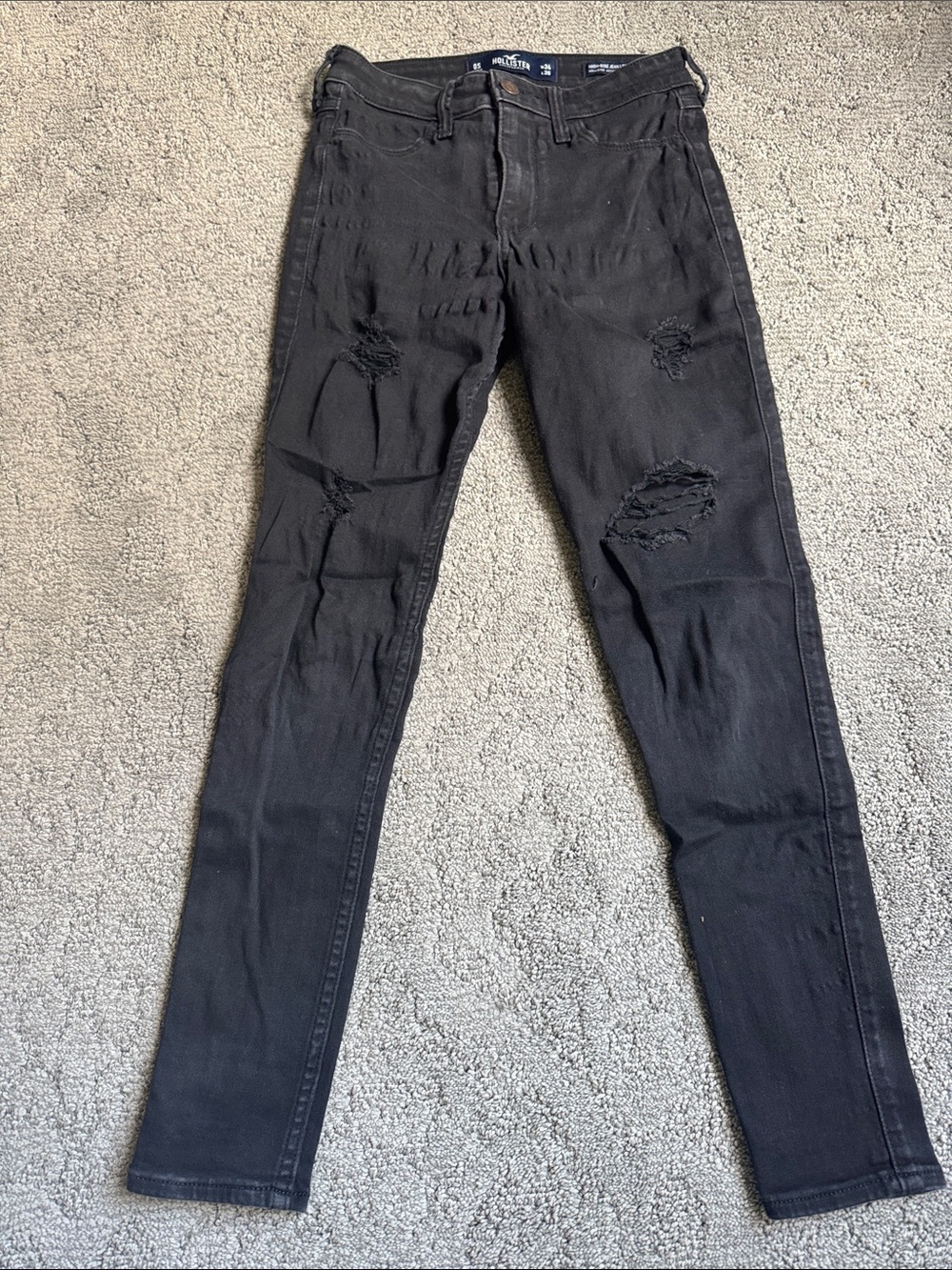 Hollister Black Distressed Ankle Jeans